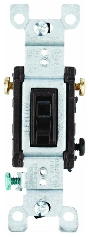 Leviton 1453-2 Brown Framed Three Way Toggle Light Switch 15A Leviton 1453-2 Brown Framed Three Way Toggle Light Switch 15A