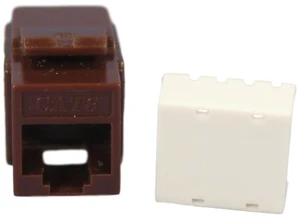 Cooper Wiring Devices 5546-6B Category 6 Modular Snap-In Keystone Data Jack, RJ45 Ethernet Network Connection, 110-Type Termination, Brown Cooper Wiring Devices 5546-6B Category 6 Modular Snap-In Keystone Data Jack, RJ45 Ethernet Network Connection, 110-Type Termination, Brown