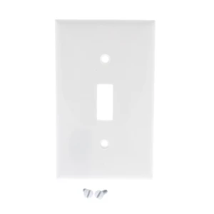 Leviton 1-Gang Toggle Light Switch Wall Plate, Standard Size Cover, Unbreakable Thermoplastic, 80701-W, White Leviton 1-Gang Toggle Light Switch Wall Plate, Standard Size Cover, Unbreakable Thermoplastic, 80701-W, White