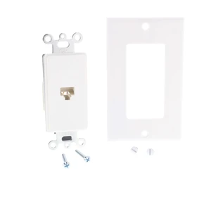 Leviton 40680-W White Decora 8P8C Modular Jack Wall Plate Insert Leviton 40680-W White Decora 8P8C Modular Jack Wall Plate Insert