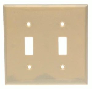 Cooper 5139V Ivory Unbreakable Two Gang Toggle Switch Wall Plate Cooper 5139V Ivory Unbreakable Two Gang Toggle Switch Wall Plate