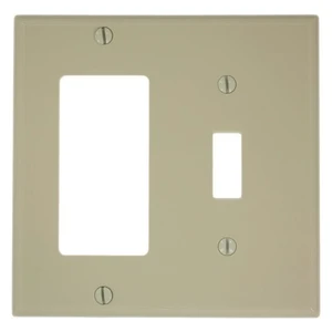 Leviton 80707-I Ivory Nylon Two Gang Combination Toggle Switch Decora Wall Plate Leviton 80707-I Ivory Nylon Two Gang Combination Toggle Switch Decora Wall Plate