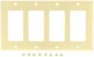 Eagle Electric 2164V 4-Gang Decorator GFCI Rocker Switch Wall Plate, Thermoset Plastic, Standard Size, Ivory Eagle Electric 2164V 4-Gang Decorator GFCI Rocker Switch Wall Plate, Thermoset Plastic, Standard Size, Ivory