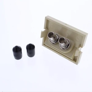 Leviton 41294-ZTI Duplex ST Fiber Optic Insert Adapter, Zirconia Ceramic Sleeve, 45° Exit, 1.5 Units High, fits Leviton Multimedia Outlet System Wall Plates, Ivory Leviton 41294-ZTI Duplex ST Fiber Optic Insert Adapter, Zirconia Ceramic Sleeve, 45° Exit, 1.5 Units High, fits Leviton Multimedia Outlet System Wall Plates, Ivory