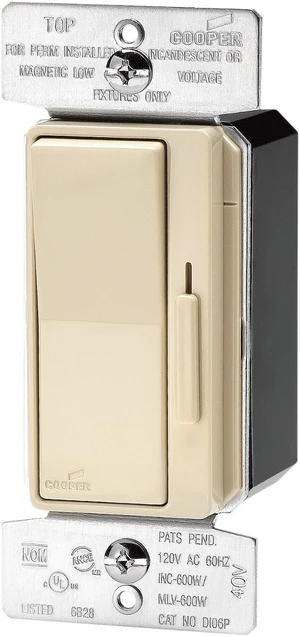 Cooper DI06P-V Devine Ivory 3-Way Decorator Slide Dimmer Light Switch Cooper DI06P-V Devine Ivory 3-Way Decorator Slide Dimmer Light Switch