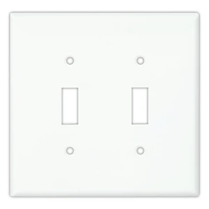 Cooper Wiring Devices PJ2W 2-Gang Toggle Light Switch Wall Plate, Unbreakable Polycarbonate, Mid-Size, White (Pack of 20) Cooper Wiring Devices PJ2W 2-Gang Toggle Light Switch Wall Plate, Unbreakable Polycarbonate, Mid-Size, White (Pack of 20)