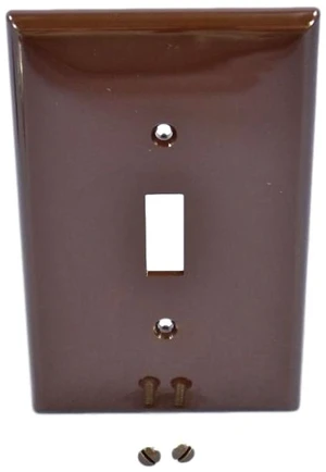 Leviton 1-Gang Toggle Switch Wall Plate, Midway Size, Unbreakable Nylon, PJ1, Brown Leviton 1-Gang Toggle Switch Wall Plate, Midway Size, Unbreakable Nylon, PJ1, Brown