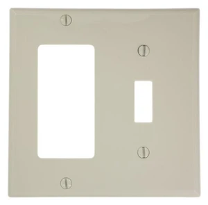 Leviton 80707-T Light Almond Nylon Two Gang Combination Toggle Switch Decora Wall Plate Leviton 80707-T Light Almond Nylon Two Gang Combination Toggle Switch Decora Wall Plate