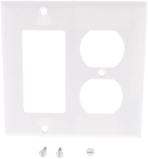 Cooper 2157W White Two Gang Combination Wall Plate, 1-Decorator and 1-Duplex Outlet Opening (Pack of 10) Cooper 2157W White Two Gang Combination Wall Plate, 1-Decorator and 1-Duplex Outlet Opening (Pack of 10)
