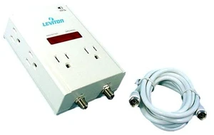Leviton Commercial Compact Block Wall Surge Protector CATV 4900-PC Leviton Commercial Compact Block Wall Surge Protector CATV 4900-PC