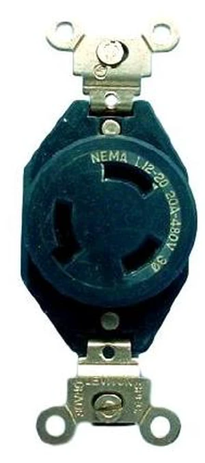 Leviton L12-20 Locking Receptacle Turn Lock Outlet NEMA L12-20R 20A 480V 3Ø 71220-FR Leviton L12-20 Locking Receptacle Turn Lock Outlet NEMA L12-20R 20A 480V 3Ø 71220-FR
