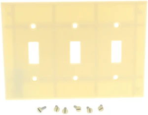 Leviton 86011 Ivory Three Gang Toggle Light Switch Wall Plate Leviton 86011 Ivory Three Gang Toggle Light Switch Wall Plate