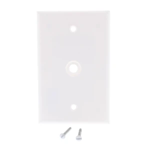 Leviton 1-Gang Telephone/Cable Wall Plate, .312-Inch Diameter Opening, Midway Size Cover, Thermoset Plastic, 80513-W, White Leviton 1-Gang Telephone/Cable Wall Plate, .312-Inch Diameter Opening, Midway Size Cover, Thermoset Plastic, 80513-W, White