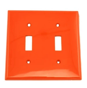 Leviton 2-Gang Toggle Light Switch Wall Plate, Unbreakable Thermoplastic Cover, Standard Size, 80709-R, Red Leviton 2-Gang Toggle Light Switch Wall Plate, Unbreakable Thermoplastic Cover, Standard Size, 80709-R, Red