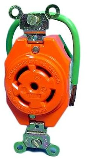 Leviton Isolated Ground L23-30 Locking Receptacle Twist Lock Outlet NEMA L23-30R 30A 347/600V 3ØY 2830-IG Leviton Isolated Ground L23-30 Locking Receptacle Twist Lock Outlet NEMA L23-30R 30A 347/600V 3ØY 2830-IG