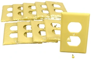 Cooper Wiring Devices 2132V 1-Gang Duplex Receptacle Wall Plate, Standard Size, Thermoset Plastic, Ivory (Pack of 10) Cooper Wiring Devices 2132V 1-Gang Duplex Receptacle Wall Plate, Standard Size, Thermoset Plastic, Ivory (Pack of 10)