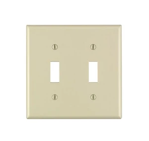 Leviton 86009 Ivory Two Gang Toggle Light Switch Wall Plate Leviton 86009 Ivory Two Gang Toggle Light Switch Wall Plate