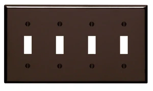 Leviton 85012 Brown Four Gang Toggle Light Switch Wall Plate Leviton 85012 Brown Four Gang Toggle Light Switch Wall Plate