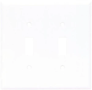 Cooper 2139W White Toggle Wall Plate, 2-Gang Switch Cover Cooper 2139W White Toggle Wall Plate, 2-Gang Switch Cover