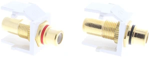 Leviton 1 Pair 40830-W White Gold Plated Quickport Audio Stereo Jacks Leviton 1 Pair 40830-W White Gold Plated Quickport Audio Stereo Jacks
