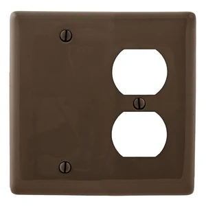 Hubbell NPJ138 Brown Mid-Size Combination Two Gang One Duplex One Blank Wall Plate Hubbell NPJ138 Brown Mid-Size Combination Two Gang One Duplex One Blank Wall Plate