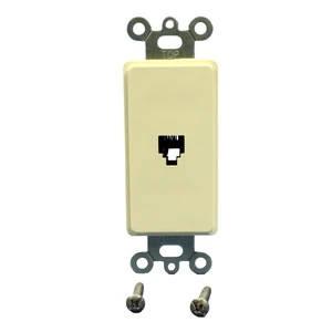 Leviton 40649-A Telephone Jack Insert Adapter for Decora Wall Plate, 4-Conductor 6-Position, Almond Leviton 40649-A Telephone Jack Insert Adapter for Decora Wall Plate, 4-Conductor 6-Position, Almond