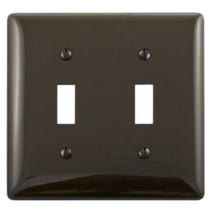 Hubbell Wiring Brown NPJ2 2-Gang Mid-Size Toggle Switch Wallplate Cover Hubbell Wiring Brown NPJ2 2-Gang Mid-Size Toggle Switch Wallplate Cover