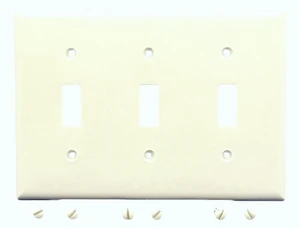 Cooper Light Almond Unbreakable 3-Gang Switch Cover Wall Plate Nylon Switchplate 5141LA Cooper Light Almond Unbreakable 3-Gang Switch Cover Wall Plate Nylon Switchplate 5141LA