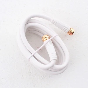 Leviton White 6' Coaxial Video Cable GOLD PLUG Ends F-Type C5851-6GW Leviton White 6' Coaxial Video Cable GOLD PLUG Ends F-Type C5851-6GW