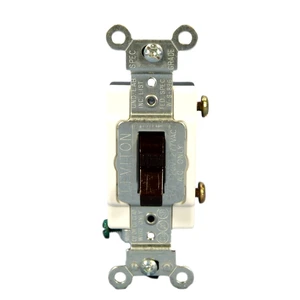 Leviton CS120-2 Brown Commercial Grade Single Pole Toggle Light Switch 20A Leviton CS120-2 Brown Commercial Grade Single Pole Toggle Light Switch 20A
