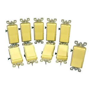 Leviton 5601-2I Ivory Decora Single Pole Rocker Light Switch 15A (Pack of 10) Leviton 5601-2I Ivory Decora Single Pole Rocker Light Switch 15A (Pack of 10)