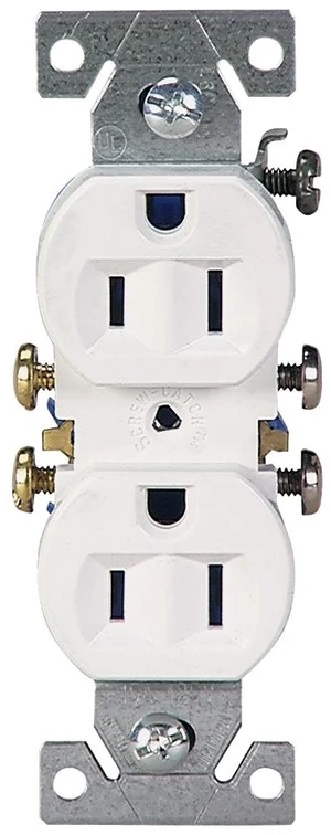 Cooper 270W White Duplex Receptacle Outlet 15A 125V (Pack of 10) Cooper 270W White Duplex Receptacle Outlet 15A 125V (Pack of 10)
