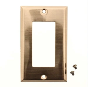 Creative Accents by Jackson Deerfield 9AB117 1-Gang Decorator GFCI Rocker Switch Wall Plate, Standard Size, Steel w/ Brushed Satin Antique Brass Plated Finish Creative Accents by Jackson Deerfield 9AB117 1-Gang Decorator GFCI Rocker Switch Wall Plate, Standard Size, Steel w/ Brushed Satin Antique Brass Plated Finish