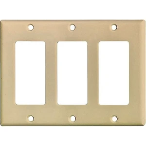 Cooper Wiring Devices 2163V 3-Gang Decorator GFCI Rocker Switch Wall Plate, Standard Size, Thermoset Plastic, Ivory Cooper Wiring Devices 2163V 3-Gang Decorator GFCI Rocker Switch Wall Plate, Standard Size, Thermoset Plastic, Ivory
