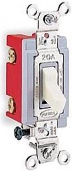 HUBBELL WIRING DEVICE-KELLEMS HBL1223I Wall Swtch,3-Way,120/277V,20A,Ivry,Toggl