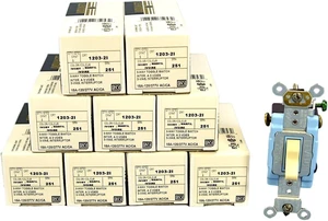 Leviton 1203-2I Ivory Industrial Grade Three Way Toggle Light Switch 15A (Pack of 10) Leviton 1203-2I Ivory Industrial Grade Three Way Toggle Light Switch 15A (Pack of 10)