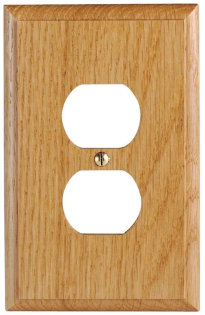 Leviton Oak Finished 1-Gang Duplex Receptacle Wallplate Cover 89203-OAK Leviton Oak Finished 1-Gang Duplex Receptacle Wallplate Cover 89203-OAK