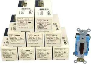 Leviton 1203-2 Brown Industrial Grade Three Way Toggle Light Switch 15A (Pack of 10) Leviton 1203-2 Brown Industrial Grade Three Way Toggle Light Switch 15A (Pack of 10)