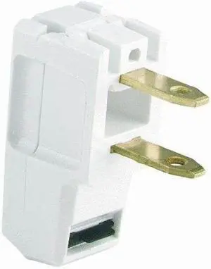 Cooper Wiring Devices, BP2600W, 15A, 125V, White Right Angle Snap on Quick Attach Plug