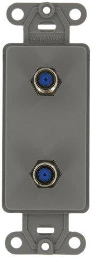 Leviton Gray Decora DUAL CATV Coaxial Cable Jack Wall Plate Duplex 40682-GY Leviton Gray Decora DUAL CATV Coaxial Cable Jack Wall Plate Duplex 40682-GY