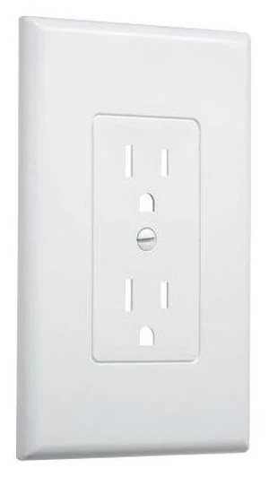 Taymac Decorator Wall Plate For Grounded Duplex Receptacle, White 2500W Taymac Decorator Wall Plate For Grounded Duplex Receptacle, White 2500W
