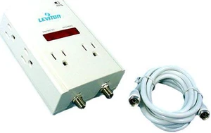 Leviton Commercial Compact Block Wall Surge Protector CATV 4900-PC Leviton Commercial Compact Block Wall Surge Protector CATV 4900-PC