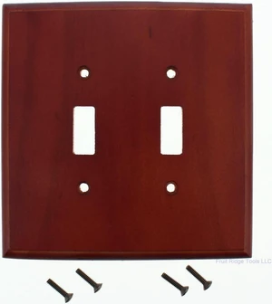 Leviton Cherry Wood Finish 2-Gang Toggle Switch Cover Wallplate 89209-CHR Leviton Cherry Wood Finish 2-Gang Toggle Switch Cover Wallplate 89209-CHR