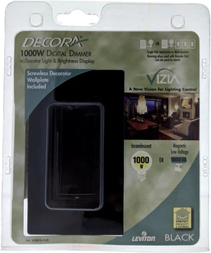 Leviton Black Vizia Low Voltage Dimmer Switch VZM10-1LE Leviton Black Vizia Low Voltage Dimmer Switch VZM10-1LE