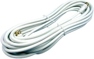 Leviton White 25' Coaxial Video Cable GOLD PLUG Ends F-Type RG59 C5851-25G-642 Leviton White 25' Coaxial Video Cable GOLD PLUG Ends F-Type RG59 C5851-25G-642