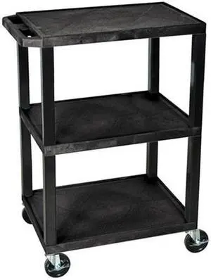 Luxor WT34S 3 Shelves Multipurpose Tuffy Utility Storage Cart - Black