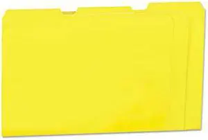Colored File Folders 1/3 Cut OnePly Top Tab Letter Yellow 100/Box - OEM