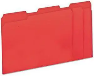 Colored File Folders 1/3 Cut OnePly Top Tab Letter Red 100/Box - OEM