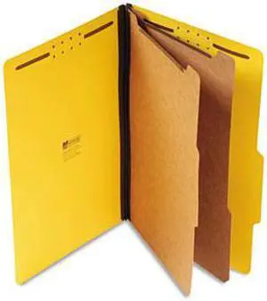 Universal Pressboard Classification Folders Legal SixSection Yellow 10/Box - OEM