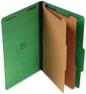Pressboard Classification Folders Legal SixSection Emerald Green 10/Box - OEM